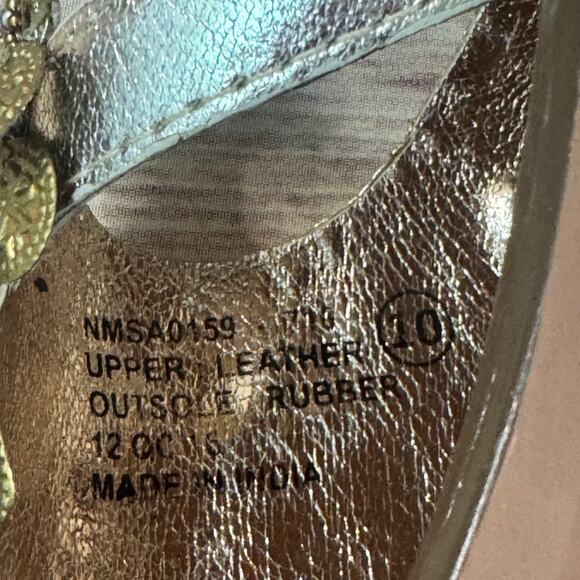 Naughty Monkey Womens Gold Coin and Rhinestone Gypsy Thong Sandals 10 - Picture 8 of 8